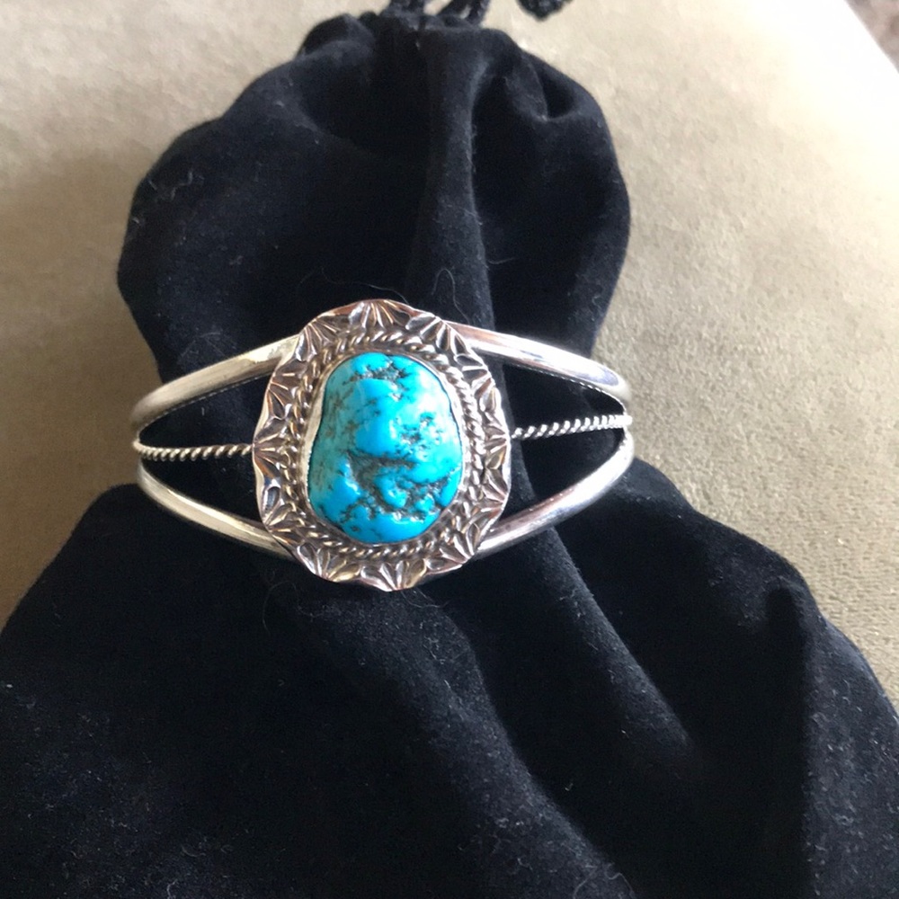 sterling silver and Turquoise cuff bracelet (sm )